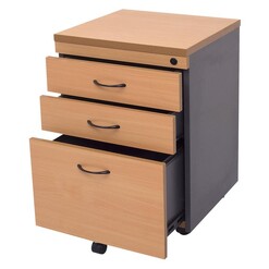 Picture of 1 Drawer 1 File Mobile Pedestal Cabinet Melamine Assorted Rapidline