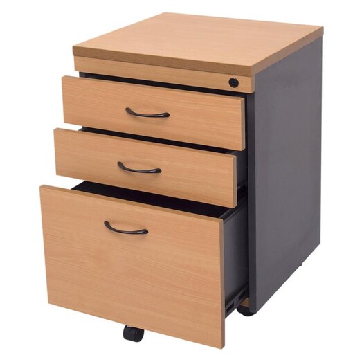 Picture of 1 Drawer 1 File Mobile Pedestal Cabinet Melamine Assorted Rapidline