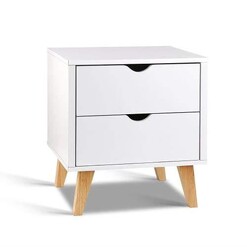 Picture of 2 Drawer Wooden Bedside Tables - White