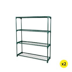 Picture of 2x 4 Tier Plant Shelve Garden Greenhouse Steel Storage Shelving Frame Stand Rack