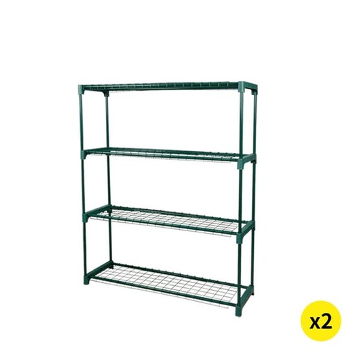 Picture of 2x 4 Tier Plant Shelve Garden Greenhouse Steel Storage Shelving Frame Stand Rack