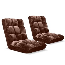 Picture of 2X Floor Recliner Folding Lounge Sofa Futon Couch Folding Chair Cushion Coffee