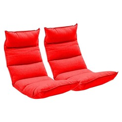 Picture of 2X Foldable Tatami Floor Sofa Bed Meditation Lounge Chair Recliner Lazy Couch Red