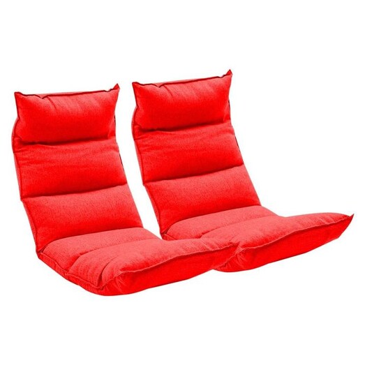 Picture of 2X Foldable Tatami Floor Sofa Bed Meditation Lounge Chair Recliner Lazy Couch Red