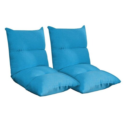 Picture of 2X Lounge Floor Recliner Adjustable Lazy Sofa Bed Folding Game Chair Blue