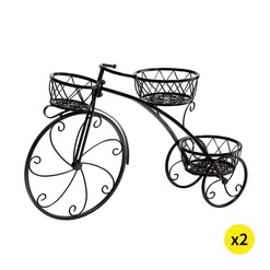 Picture of 2x Plant Stand Outdoor Indoor Pot Garden Decor Flower Rack Wrought Iron Bicycles