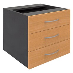 Picture of 3 Drawer Fixed Pedestal Cabinet Melamine Assorted Rapidline