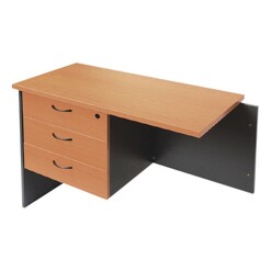 Picture of 3 Drawer Fixed Return Pedestal Cabinet Melamine Assorted Rapidline