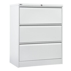 Picture of 3 Drawer Lateral Filing Cabinet Metal White Rapidline