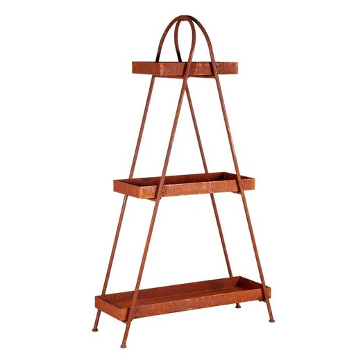 Picture of 3 Tier Shelving Display Unit Metal Rust Artisan Homewares