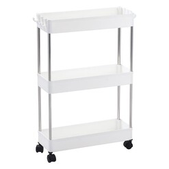 Picture of 3-Tier Storage Organiser Trolley Plastic White Sherwood