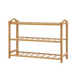 Picture of 3 Tiers Bamboo Shoe Rack Storage Organiser Wooden Shelf Stand Shelves