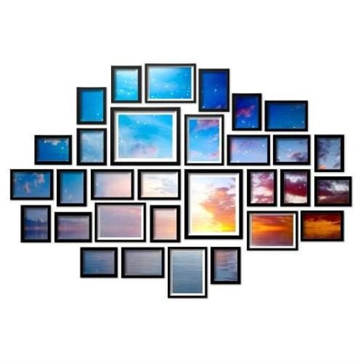 Picture of 30 PCS Photo Frame Set Wall Hanging Collage Picture Frames Home Decor Gift Black