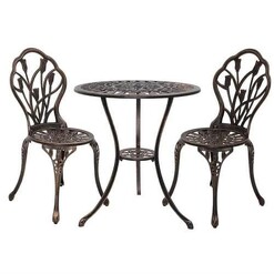 Picture of 3PC Outdoor Setting Cast Aluminium Bistro Table Chair Patio Bronze