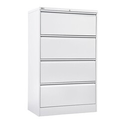 Picture of 4 Drawer Lateral Filing Cabinet Metal White Rapidline