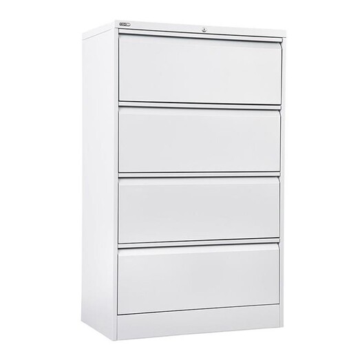 Picture of 4 Drawer Lateral Filing Cabinet Metal White Rapidline