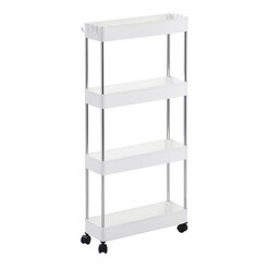 Picture of 4-Tier Storage Organiser Trolley Plastic White Sherwood