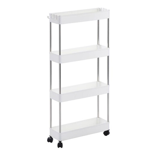 Picture of 4-Tier Storage Organiser Trolley Plastic White Sherwood