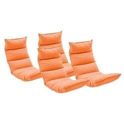 Picture of 4X Foldable Tatami Floor Sofa Bed Meditation Lounge Chair Recliner Lazy Couch Orange