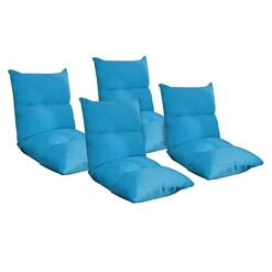 Picture of 4X Lounge Floor Recliner Adjustable Lazy Sofa Bed Folding Game Chair Blue