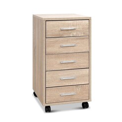 Picture of 5 Drawer Filing Cabinet Storage Drawers Wood Study Office School File Cupboard