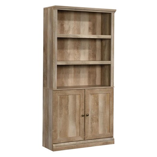 Picture of 5-Shelf Bookcase with Doors Lintel Oak Chipboard U.S Designs