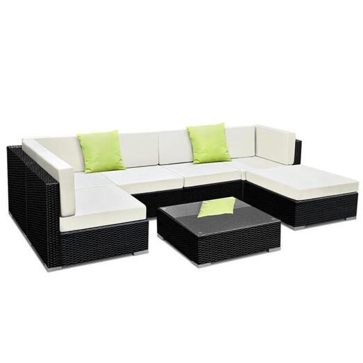 Picture of 7PC Outdoor Furniture Sofa Set Wicker Garden Patio Pool Lounge Picture of 7PC Outdoor Furniture Sofa Set Wicker Garden Patio Pool Lounge
