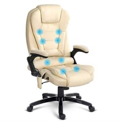 Picture of 8 Point PU Leather Reclining Massage Chair - Beige