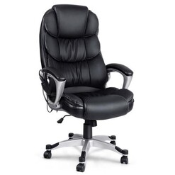 Picture of 8 Point PU Leather Reclining Massage Chair - Black