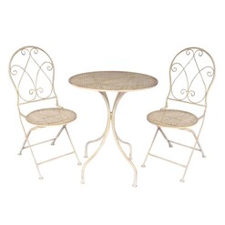 Picture of Abby 3-Piece Metal Patio Setting in Antique Cream by The Complete Garden