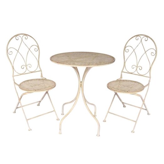 Picture of Abby 3-Piece Metal Patio Setting in Antique Cream by The Complete Garden
