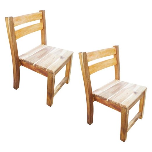 Picture of Acacia Hardwood Stacking Kids Chair (Set of 2) Natural QToys