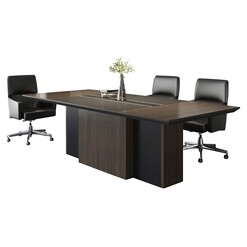 Picture of Addle Boardroom Table MDF Coffee Oak Iniko