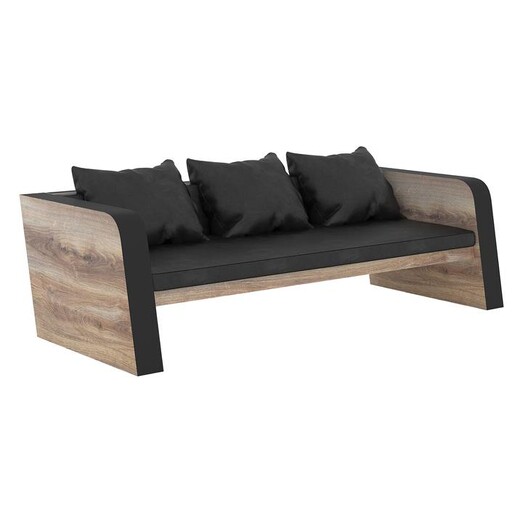 Picture of Adel 3 Seater Sofa MDF Mahogany/Black Iniko