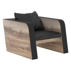 Picture of Adel Armchair MDF Mahogany/Black Iniko