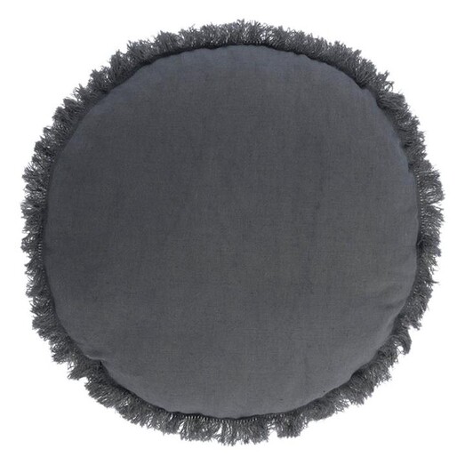 Picture of Adelaine Cotton/Linen Cushion in Dark Blue by Vida & Co.