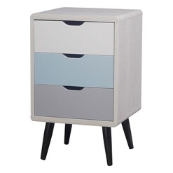 Picture of Adrian 3-Drawer Cabinet MDF Off Whiter/Black Channel Enterprises