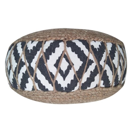 Picture of Agneta Jute Ottoman in Dark Grey by Mise En Scene Picture of Agneta Jute Ottoman in Dark Grey by Mise En Scene