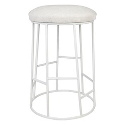 Picture of Aiden Bar Stool, White Metal Natural CAFE Lighting & Living