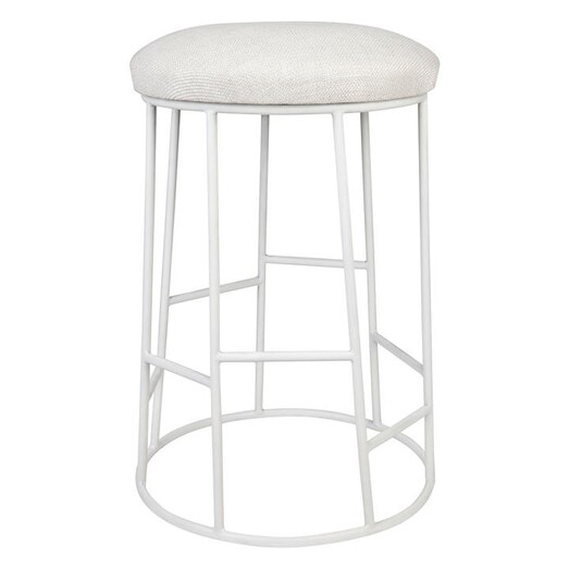 Picture of Aiden Bar Stool, White Metal Natural CAFE Lighting & Living Picture of Aiden Bar Stool, White Metal Natural CAFE Lighting & Living