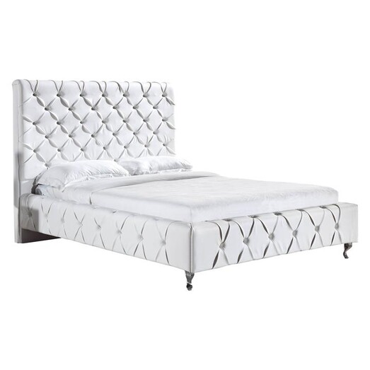 Picture of Aike Queen Bed, White Faux Leather Rothbury Home Picture of Aike Queen Bed, White Faux Leather Rothbury Home