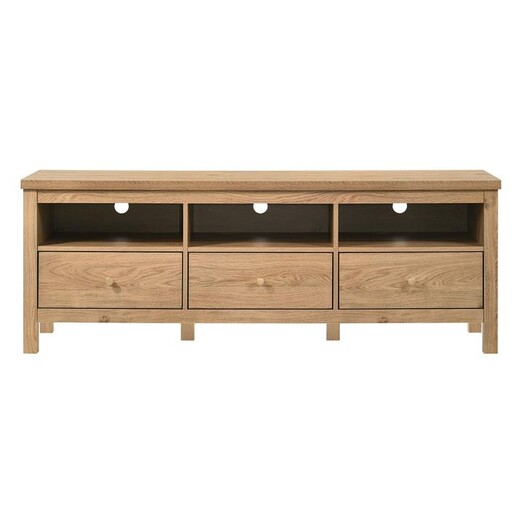 Picture of Akara 3 Drawer Entertainment Unit Chipboard Oak U.S Designs