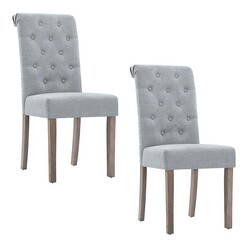 Picture of Akash Dining Chair, Grey (Set of 2) Linen Light Grey Resort Living