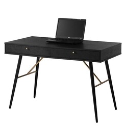 Picture of Akira Study Writing Office Desk Wooden Working Table 120cm W/ 2-Drawers - Black