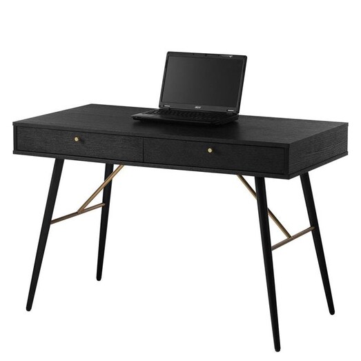 Picture of Akira Study Writing Office Desk Wooden Working Table 120cm W/ 2-Drawers - Black