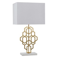 Picture of Akron Luxe Table Lamp Size Large in White/Gold by Telbix