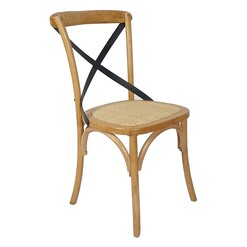 Picture of Alain Wooden Cross Back Chairs & Metal Cross (Set of 2) Rattan Assorted Emporium Oggetti