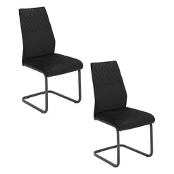 Picture of Alannah Set of 2 Velvet Dining Chairs in Black by Bay Road Designs