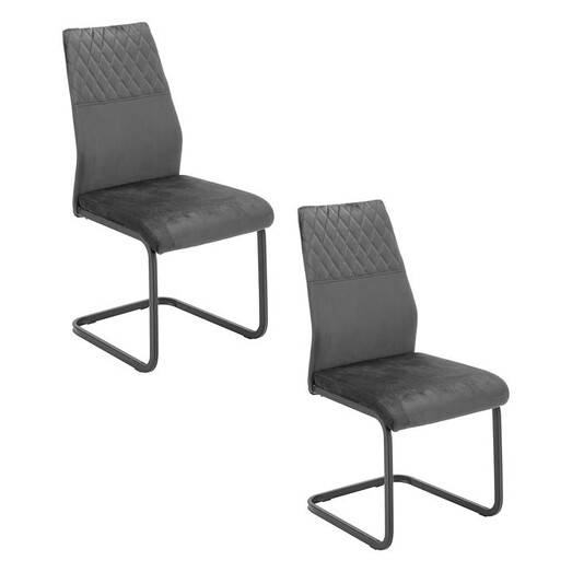 Picture of Alannah Set of 2 Velvet Dining Chairs in Grey by Bay Road Designs