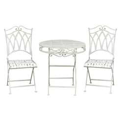 Picture of Albany 3-Piece Outdoor Bistro Dining Set in White by Channel Enterprises